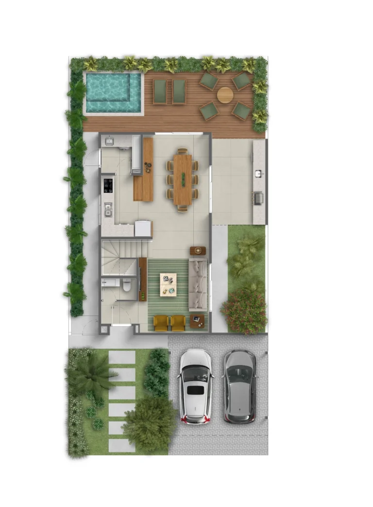 Casa Bella - Planta Inferior Sobrado - Parque Alphaville